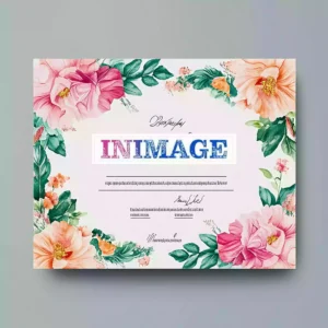 Diploma personalizata cursuri florist A4 model 1 printata pe hartie foto mata