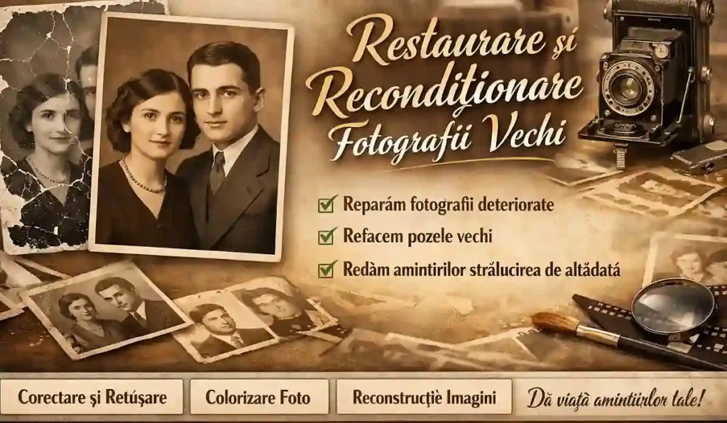 restaurare fotografii vechi Reparare poze zgâriate sau rupte